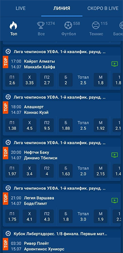 Линия ставок Мостбет